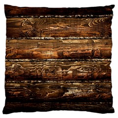 Dark Stained Wood Wall Standard Flano Cushion Cases (one Side) 