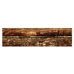 DARK STAINED WOOD WALL Satin Scarf (Oblong) Front