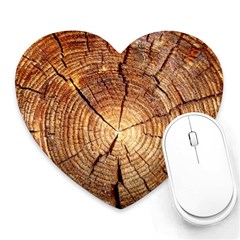 Cross Section Of An Old Tree Heart Mousepads by trendistuff