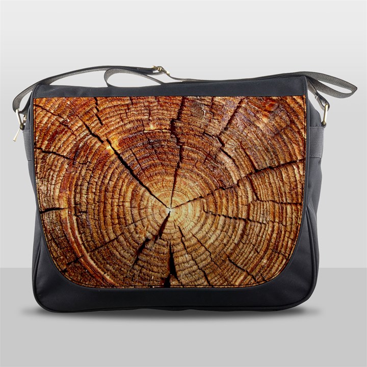 CROSS SECTION OF AN OLD TREE Messenger Bags