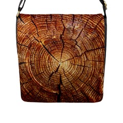 Cross Section Of An Old Tree Flap Messenger Bag (l)  by trendistuff