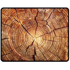 Cross Section Of An Old Tree Double Sided Fleece Blanket (medium) 