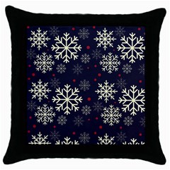 Snowflake Throw Pillow Cases (black)