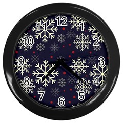 Snowflake Wall Clocks (black)