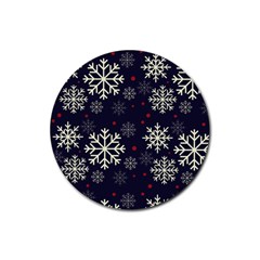 Snowflake Rubber Round Coaster (4 Pack) 