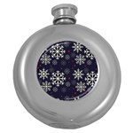 Snowflake Round Hip Flask (5 oz) Front