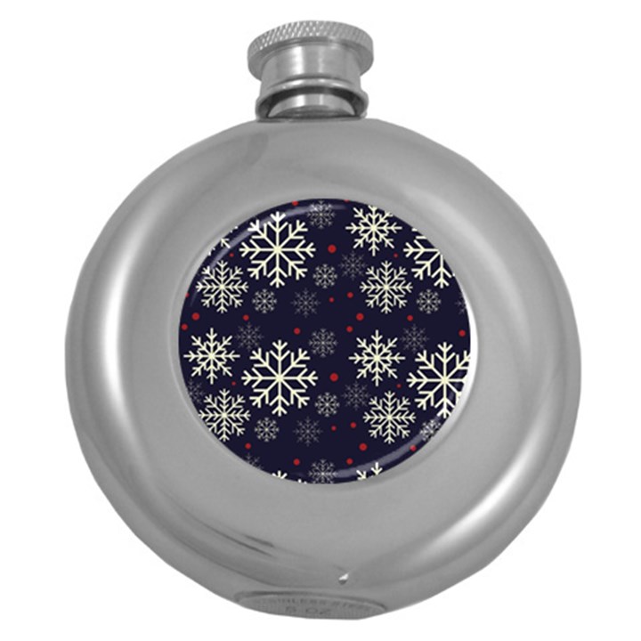 Snowflake Round Hip Flask (5 oz)