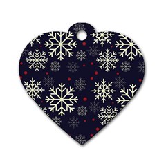 Snowflake Dog Tag Heart (one Side)