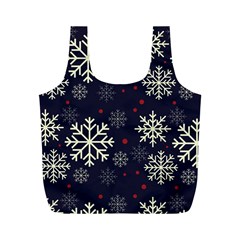 Snowflake Full Print Recycle Bags (m)  by Kathrinlegg