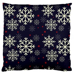 Snowflake Large Flano Cushion Cases (one Side) 