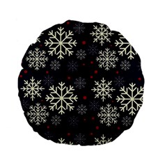 Snowflake Standard 15  Premium Flano Round Cushions