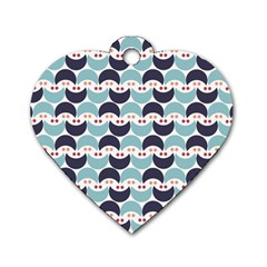 Moon Pattern Dog Tag Heart (one Side)