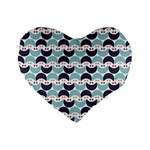 Moon Pattern Standard 16  Premium Flano Heart Shape Cushions Front