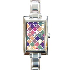 Dots And Squares Rectangle Italian Charm Watches by Kathrinlegg