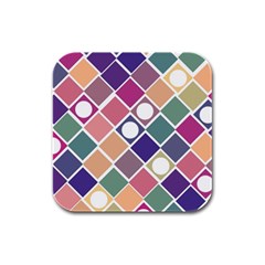 Dots And Squares Rubber Square Coaster (4 Pack)  by Kathrinlegg