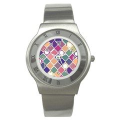 Dots And Squares Stainless Steel Watches