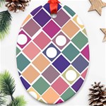 Dots and Squares Oval Ornament (Two Sides) Front