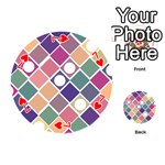 Dots and Squares Playing Cards 54 (Round)  Front - Heart7