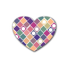 Dots And Squares Heart Coaster (4 Pack)  by Kathrinlegg