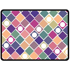 Dots And Squares Fleece Blanket (large)  by Kathrinlegg