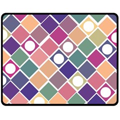 Dots And Squares Fleece Blanket (medium) 