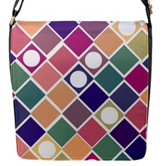 Dots And Squares Flap Messenger Bag (s) by Kathrinlegg