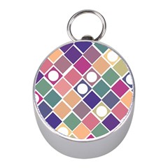 Dots And Squares Mini Silver Compasses by Kathrinlegg