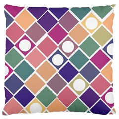 Dots And Squares Large Flano Cushion Cases (two Sides)  by Kathrinlegg