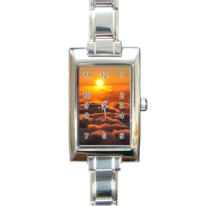 SUNSET OVER CLOUDS Rectangle Italian Charm Watches