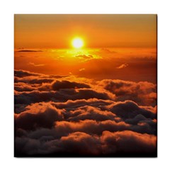 Sunset Over Clouds Tile Coasters by trendistuff