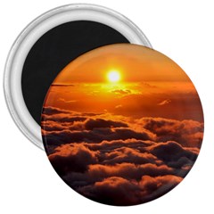 Sunset Over Clouds 3  Magnets by trendistuff