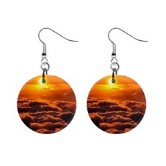 Sunset Over Clouds Mini Button Earrings by trendistuff