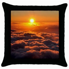 Sunset Over Clouds Throw Pillow Cases (black) by trendistuff