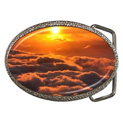 Sunset Over Clouds Belt Buckles