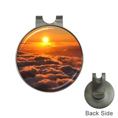 Sunset Over Clouds Hat Clips With Golf Markers