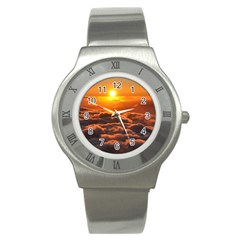 Sunset Over Clouds Stainless Steel Watches by trendistuff