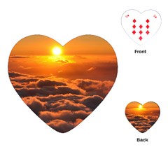 Sunset Over Clouds Playing Cards (heart) 