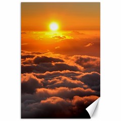 Sunset Over Clouds Canvas 12  X 18   by trendistuff