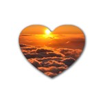 SUNSET OVER CLOUDS Heart Coaster (4 pack)  Front