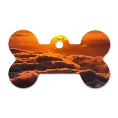 Sunset Over Clouds Dog Tag Bone (one Side)