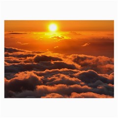 Sunset Over Clouds Large Glasses Cloth (2-side) by trendistuff