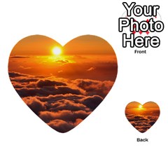 Sunset Over Clouds Multi-purpose Cards (heart)  by trendistuff