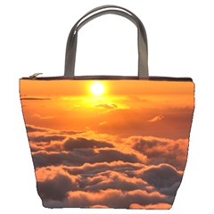 Sunset Over Clouds Bucket Bags by trendistuff