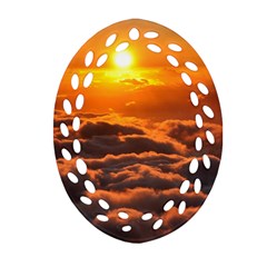 Sunset Over Clouds Ornament (oval Filigree)  by trendistuff