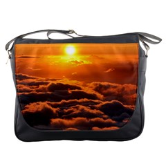 Sunset Over Clouds Messenger Bags by trendistuff