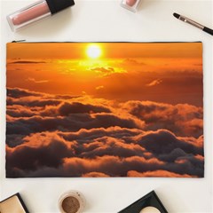 Sunset Over Clouds Cosmetic Bag (xxl)  by trendistuff