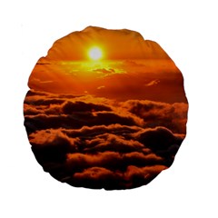 Sunset Over Clouds Standard 15  Premium Round Cushions