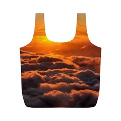 Sunset Over Clouds Full Print Recycle Bags (m)  by trendistuff