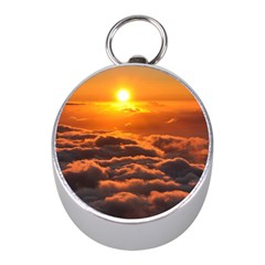 Sunset Over Clouds Mini Silver Compasses