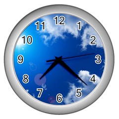 Sun Sky And Clouds Wall Clocks (silver) 